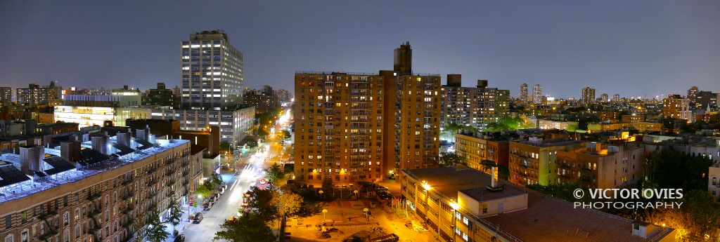 Harlem from YMCA at night